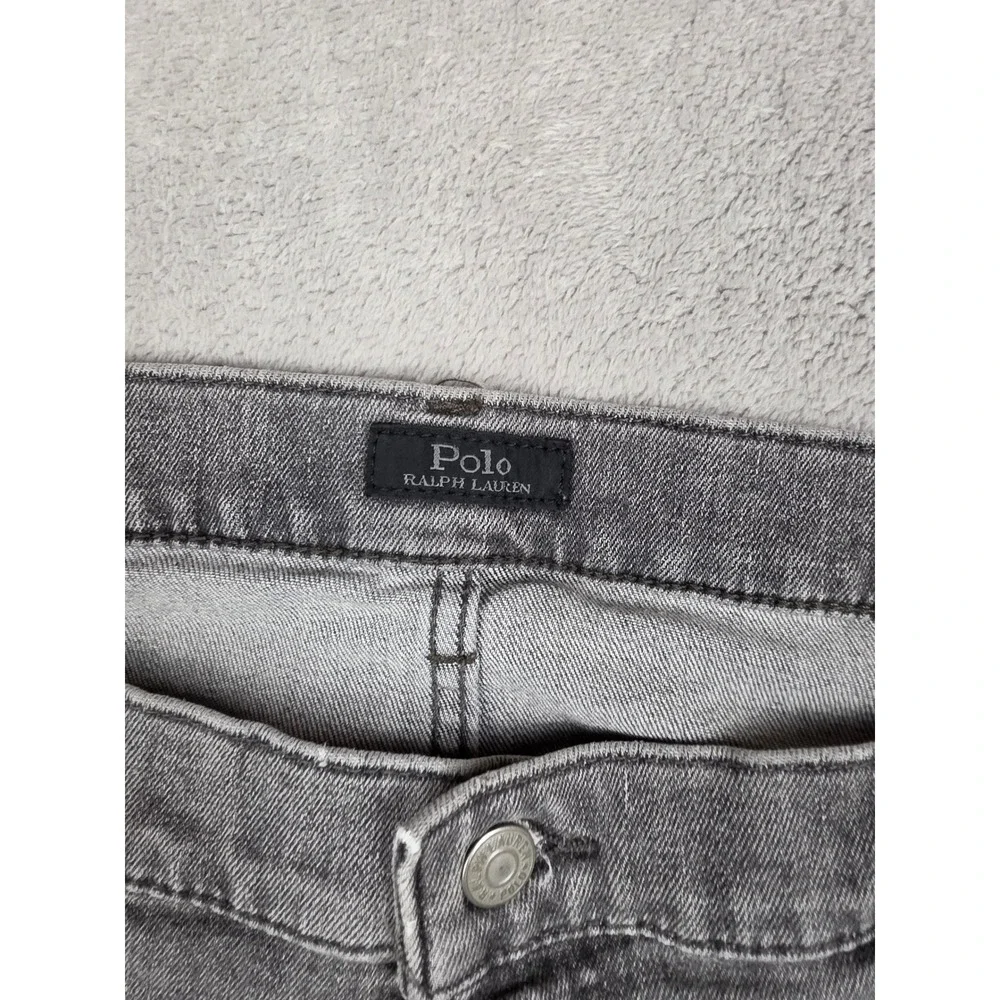 Polo Ralph Lauren Jeans Men 40x32 Gray Sullivan Slim Fit Denim Pants Black Label